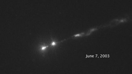 M87 Jet – Knot Flaring (Annotated)
