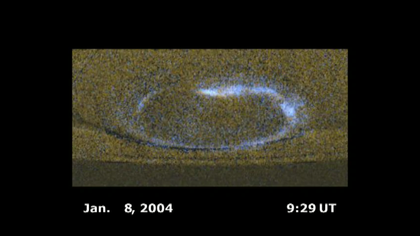 Saturn's Aurora: Changes During Jan. 8-30, 2004 (Annotated)