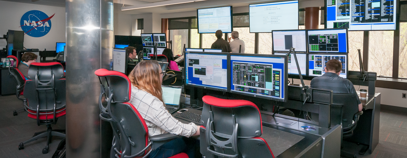 Photograph of the James Webb Space Telescope’s Mission Operations Center.