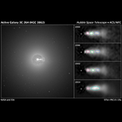 Hubble Video Shows Shock Collision Inside Black Hole Jet