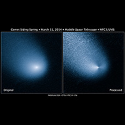 Hubble Sees Mars-Bound Comet Sprout Multiple Jets