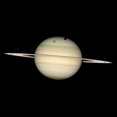 Quadruple Saturn Moon Transit Snapped by Hubble