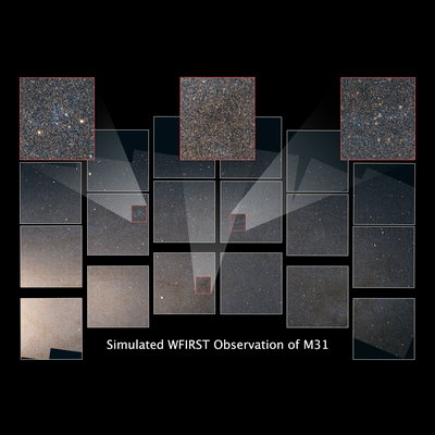 Simulated WFIRST Observation of Andromeda Galaxy with Pullouts