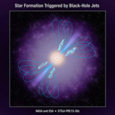 Star Formation Triggered by Black-Hole Jets (Artist's Concept)