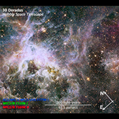 Compass and Scale Image for 30 Doradus IR