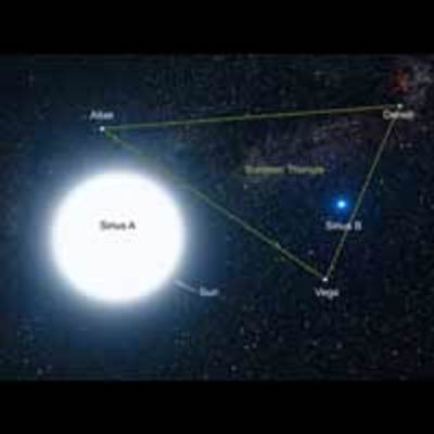An Artist's Impression of Sirius A and Sirius B - Annotated
