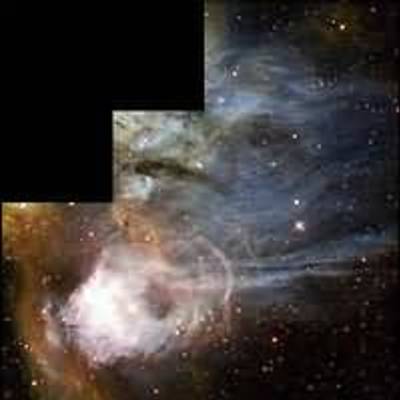 Gaseous Streamers from Nebula N44C Flutter in Stellar Breeze