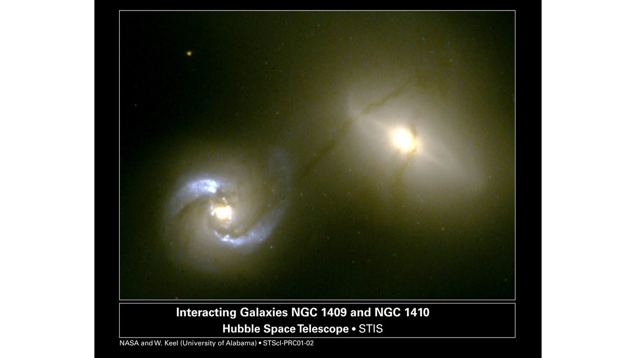  Intergalactic 'Pipeline' Funnels Matter Between Colliding Galaxies NGC 1410 and NGC 1409