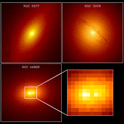 Massive Black Holes in Galaxies NGC 3377, NGC 3379 and NGC 4486b