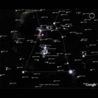 Orion Constellation Image from the Sky in Google Earth