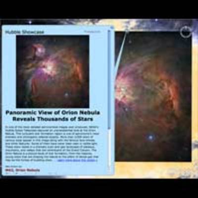 Hubble Orion Nebula Showcase in the Sky in Google Earth