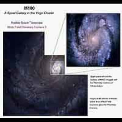The Spiral Galaxy M100 as Seen With the Hubble's Improved Vision