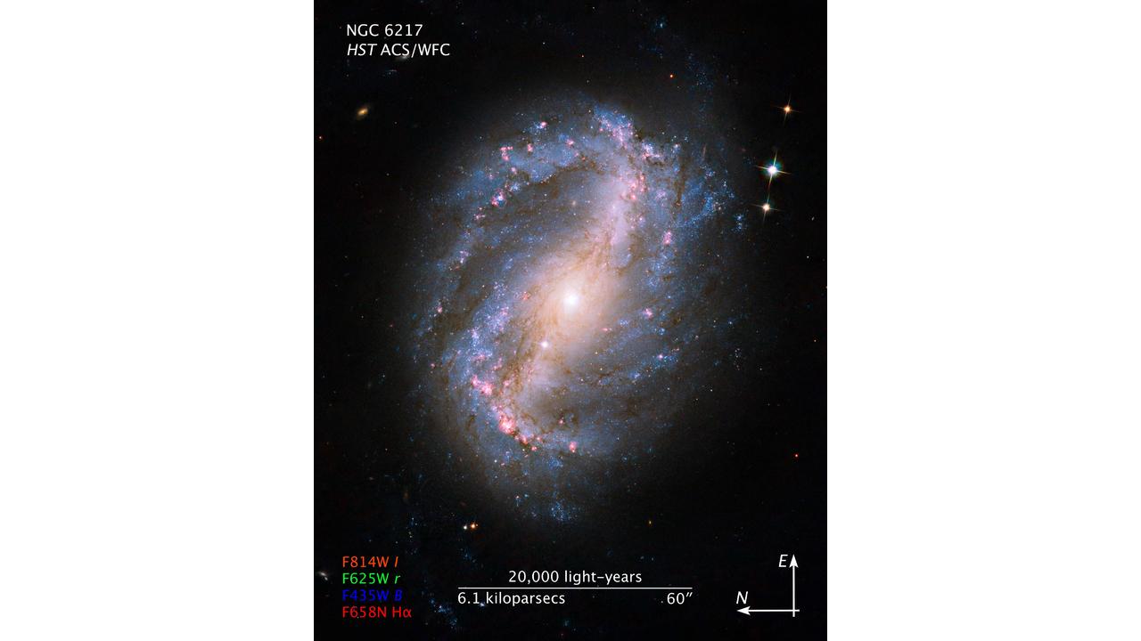  Compass and Scale Image of NGC 6217