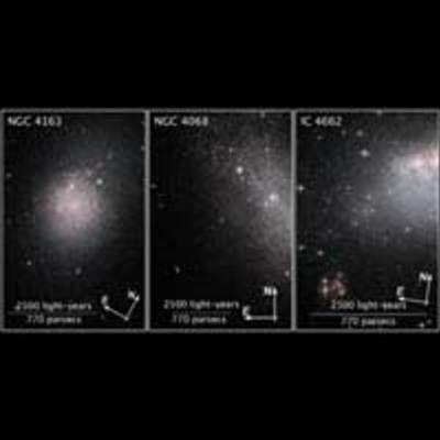 Compass and Scale Image of Starburst Galaxies