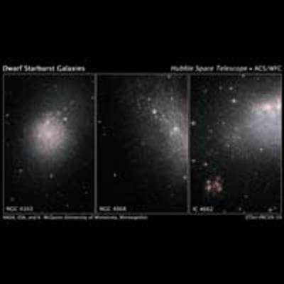 Hubble Spies a Frenzy of Star Birth in Dwarf Galaxies