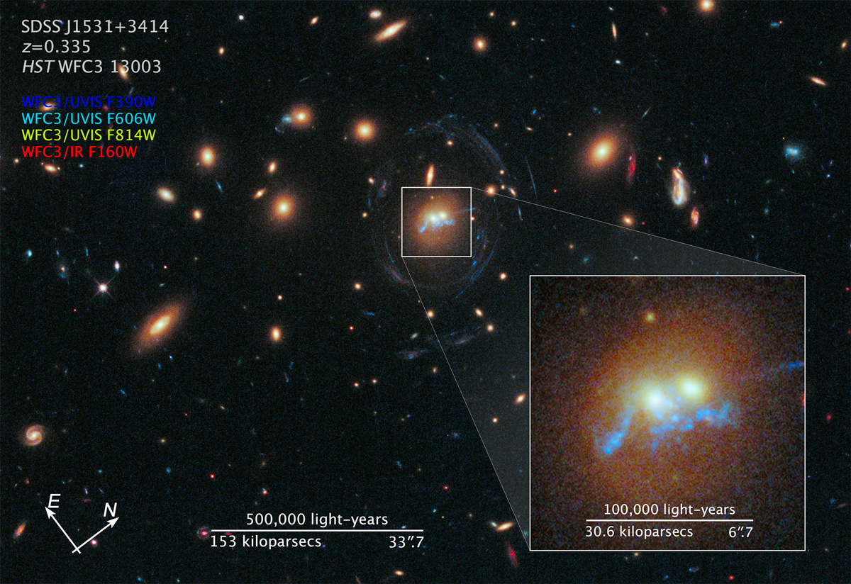 Spiral Bridge of Young Stars in SDSS J1531+3414