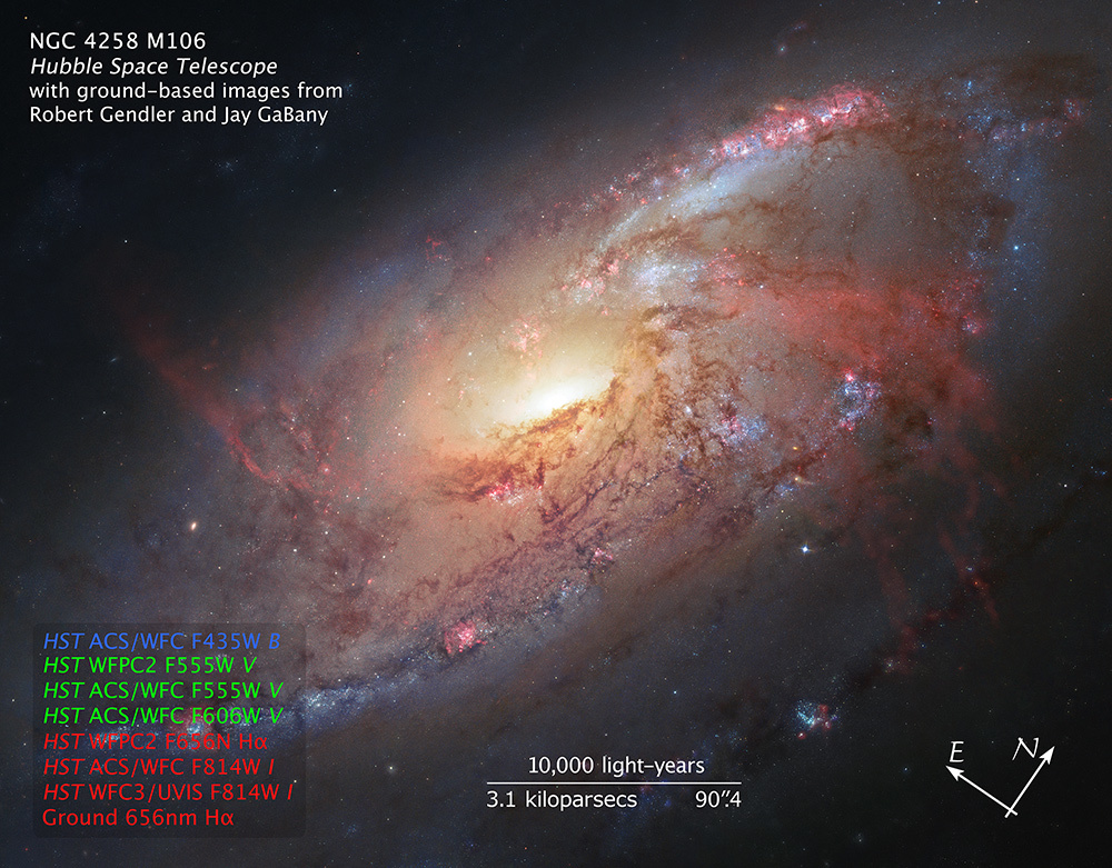 Compass and Scale Image of M106