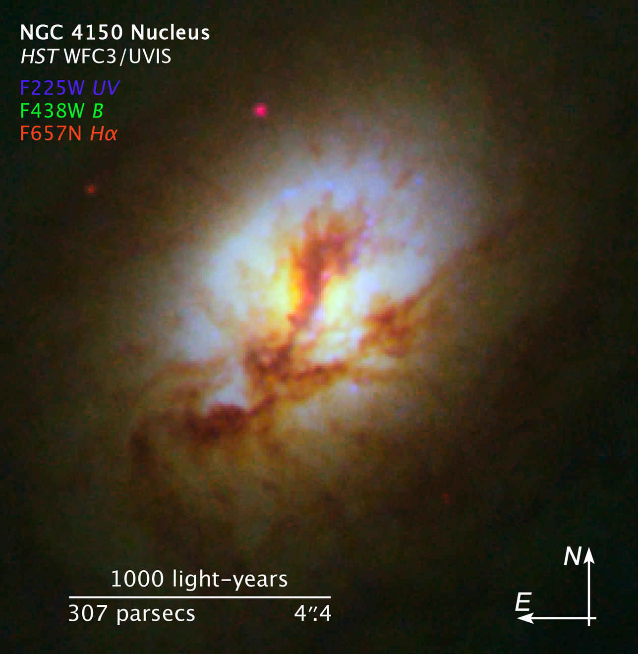 Core of Elliptical Galaxy NGC 4150 (Detailed View)