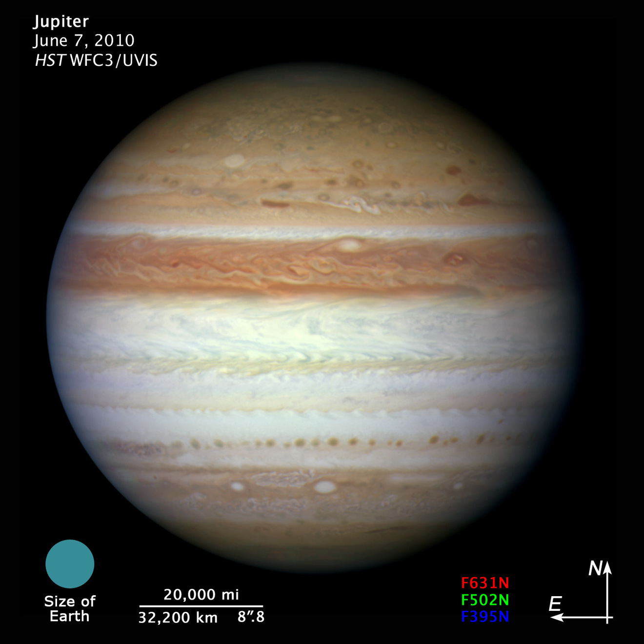 HST WFC3 Jupiter Image (June 7, 2010)