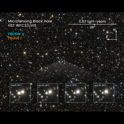 Multiple observations showing the brightening of a star over time with compass information.