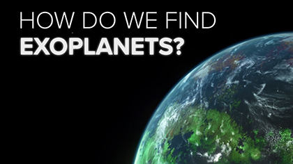 Title text, "How Do We Find Exoplanets?" next to an Earth-like planet
